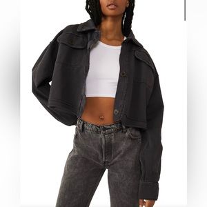 SZ S Free People / We The Free -Cropped Saturday Shirt Jacket NWOT